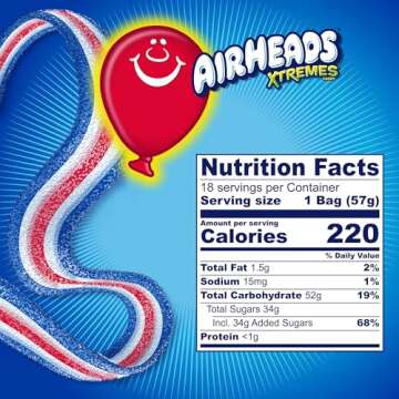 Sweetly Sour Airheads Xtremes Belts 18 Count