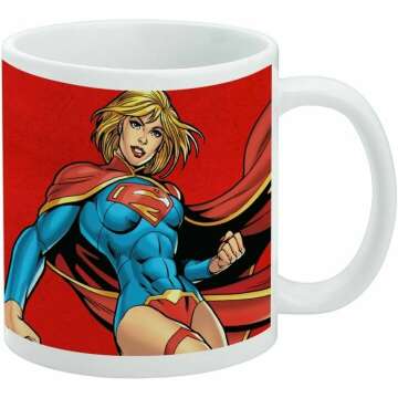 GRAPHICS & MORE Superman Supergirl Character Ceramic Coffee Mug, Novelty Gift Mugs for Coffee, Tea and Hot Drinks, 11oz, White