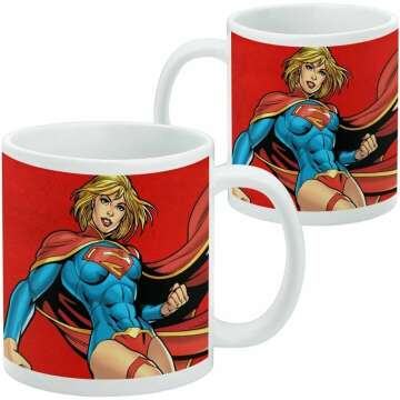 GRAPHICS & MORE Superman Supergirl Character Ceramic Coffee Mug, Novelty Gift Mugs for Coffee, Tea and Hot Drinks, 11oz, White