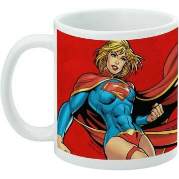 GRAPHICS & MORE Superman Supergirl Character Ceramic Coffee Mug, Novelty Gift Mugs for Coffee, Tea and Hot Drinks, 11oz, White