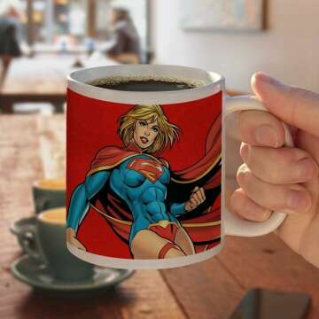 GRAPHICS & MORE Superman Supergirl Character Ceramic Coffee Mug, Novelty Gift Mugs for Coffee, Tea and Hot Drinks, 11oz, White