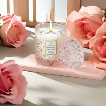 Rose Scented Candle with Oud - 55 Hours Burn