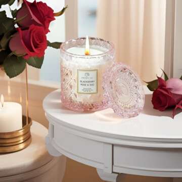 Rose Scented Candle with Oud - 55 Hours Burn