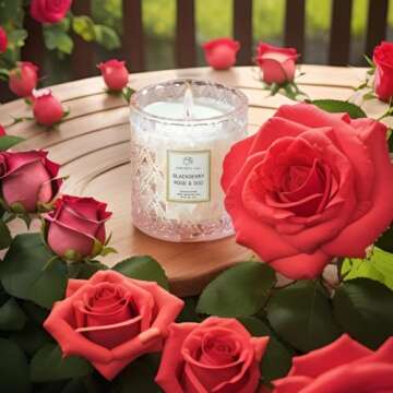 Rose Scented Candle with Oud - 55 Hours Burn