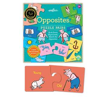 eeBoo: Opposites Puzzle Pairs, Educational Tool, Matching Images, Encourages Critical Thinking Skills in a Fun Way, Perfect for Ages 3 and up