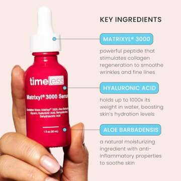 Timeless Skin Care Matrixyl 3000 Serum - Personal Care Face Serum Supports Hydration - Matrixyl Serum with Hyaluronic Acid - Fragrance-Free Serum for Skin Care - 4 oz