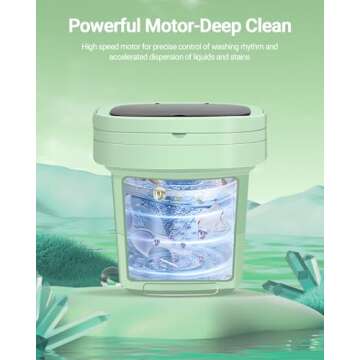 Portable Washing Machine, 11L Upgraded Large Capacity Foldable Mini Washer, Small Washing Machine for Apartments Travel Laundry Camping RV Dorm, Green