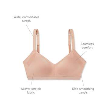 Warner's womens Easy Does It Underarm Smoothing With Seamless Stretch Wireless Lightly Lined Comfort Rm3911a Bra, Toasted Almond, Large US