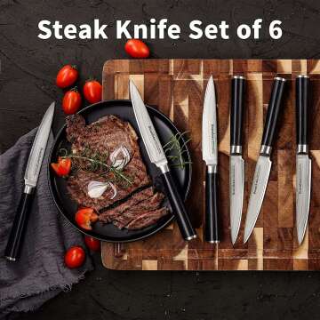 Ultra Sharp Steak Knives Set - 6 Premium Knives