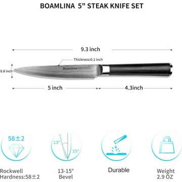 Ultra Sharp Steak Knives Set - 6 Premium Knives