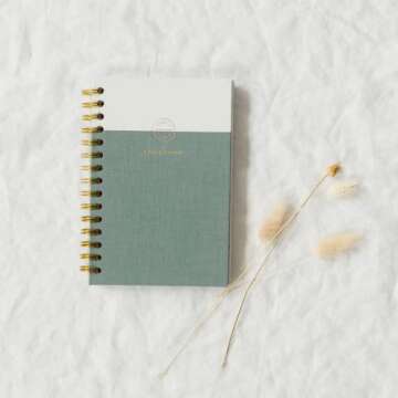 Promptly Journals, A Year of Gratitude (Sea Foam, Linen) - Guided Gratitude Journal, Daily Journal Prompts for Increased Mindfulness