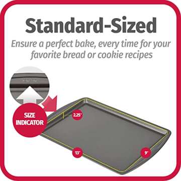 GoodCook Everyday Nonstick Carbon Steel 13” x 9” Baking Sheet Set, 3 Pack – Standard-Sized Carbon Steel Cooking Pans, Bakeware Set, Cookie Sheets for Baking, Oven Pan Set