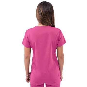 Adar Uniforms Pro Scrubs for Women - Sweetheart V-Neck Top - P4210 - Fruit Punch - XS