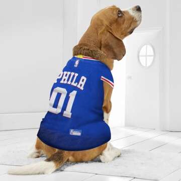 Pets First NBA PHILADELPHIA 76ERS DOG Jersey, X-Large - Tank Top Basketball Pet Jersey