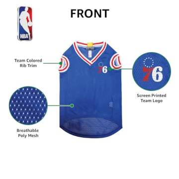 Pets First NBA PHILADELPHIA 76ERS DOG Jersey, X-Large - Tank Top Basketball Pet Jersey