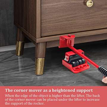 Furniture Lifter Mover Tool Set - Heavy Duty Furniture Lifter with 4 Sliders for Easy and Safe Moving, 360 Degree Rotatable Pads, Suitable for Sofas, and Refrigerators