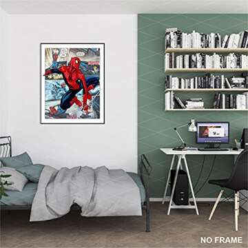 Batuba Design - Boys Comics Wall Decor Poster Prints, Set of 4 FRAMELESS (8''x10''), Superhero room decor for boys, Superheroes poster, Superheroes Wall Art, Posters For Boys Room,…