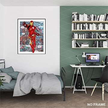 Batuba Design - Boys Comics Wall Decor Poster Prints, Set of 4 FRAMELESS (8''x10''), Superhero room decor for boys, Superheroes poster, Superheroes Wall Art, Posters For Boys Room,…