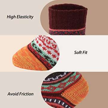 Trifabricy 5 Pairs Wool Socks for Women - Warm Comfortable Womens Wool Socks, Wool Socks Women, Vintage Winter Socks, Super Soft Crew Socks for Women, Thick Knit Cabin Cozy Wool Socks Gifts For Women