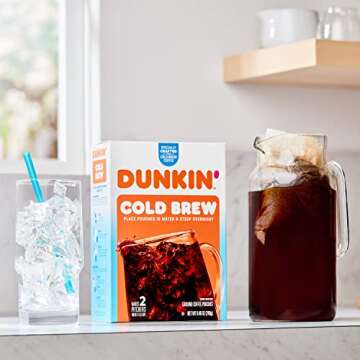 Dunkin' Cold Brew Ground Coffee Packs, 8.46 Ounces (Pack of 6)