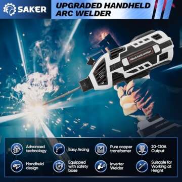 Saker Portable Electric Welding Machine - 110V Handheld Welder with 5 Current Settings