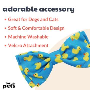 Huxley & Kent Bow Tie for Pets | Lucky Ducky (Small) | Easter Spring Bow Tie Collar Attachment | Fun Bow Ties for Dogs & Cats | Cute, Comfortable, and Durable | H&K Bow Tie