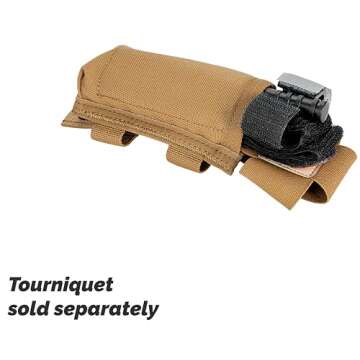 North American Rescue C-A-T Tourniquet Holder (Coyote) NAR CAT Gen 6, Gen 7 Tactical TQ Pouch MOLLE Connectors for Duty Belt, Gear, Vest (30-0044)