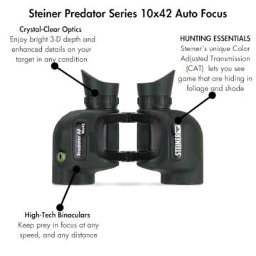 Steiner Predator Series Hunting Binoculars, 10x42 Auto Focus