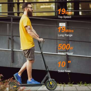 Foldable Electric Scooter with Smart App - 19 Mph Speed