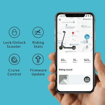 Foldable Electric Scooter with Smart App - 19 Mph Speed