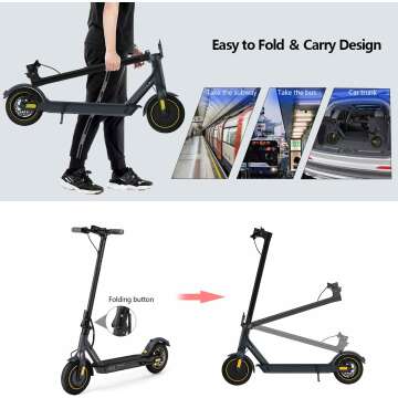 Foldable Electric Scooter with Smart App - 19 Mph Speed