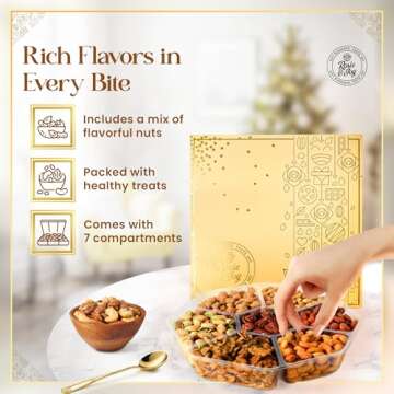 Rosie & Joy Gourmet Mixed Nuts Gift Basket | Christmas Gift Platter Includes 7 Assortments of Delicious Premium Nuts, Ideal for Christmas, Corporate Gifts & Special Occasions