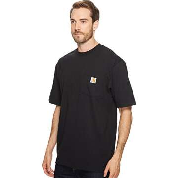 Carhartt Men's Heavyweight Pocket T-Shirt - Black, X-Large for Durability & Comfort