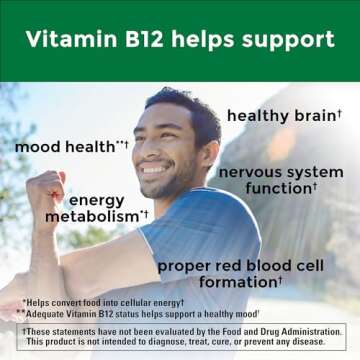 Nature Made Vitamin B12 1000 mcg, Dietary Supplement For Energy Metabolism Support, 75 Time Release Tablets, 75 Day Supply