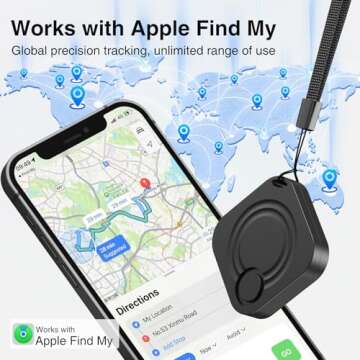 IFMDA Tags-4 Pack Air Tracker, Key Finder Locator with Sound Compatible with Apple Find My (iOS Only), Trackers Like Airtags, Your Luggage Tracker, Key Tracker, Pets Tracker, etc. Lightweight, Black