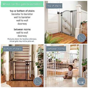 Summer Infant Multi-Use Decorative Extra Tall Safety Pet and Baby Gate, 28.5'-48' Wide, 36' Tall,Pressure or Hardware Mounted,Install on Wall or Banister in Doorway or Stairway,Auto Close Door-Bronze