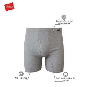 Hanes Men`s TAGLESS Boxer Briefs with ComfortSoft Waistband,7460Z5,L,Assorted(5-pack)