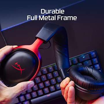 HyperX Cloud III 3.5mm Wired Gaming Headsets with Mic Noise Cancelling DTS Headphone:X Memory Foam 53mm Drivers​ Aluminum Frame for PC PS4 PS5 Xbox Nintendo Mac Mobile Gaming Headphones (Renewed)