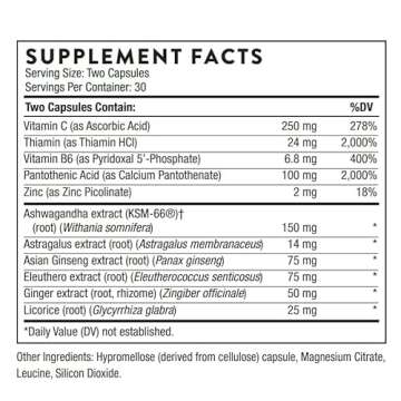 THORNE Stress Balance (Formerly Phytisone) - Adrenal Support Supplement with Vitamin C & Ashwagandha - Dairy-Free Health Support - 60 Capsules - 30 Servings