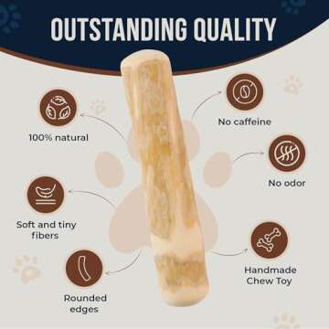 GOWGOW Real Coffee Wood Chews for Dogs 11-20 lbs, 6.5'', 2 Pack, XS - 100% Natural Puppy Teething Toys, Stress Relief, Dog Health - Wooden Bone Sticks for Dogs