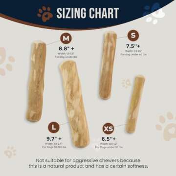 GOWGOW Real Coffee Wood Chews for Dogs 11-20 lbs, 6.5'', 2 Pack, XS - 100% Natural Puppy Teething Toys, Stress Relief, Dog Health - Wooden Bone Sticks for Dogs