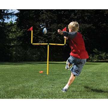 Franklin Sports Youth Football Goal Post Set - Kids Football Easily Adjustable Field Goals - Includes 2 Goal Posts - Perfect for Ages 4+ Backyard Play