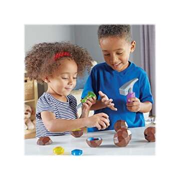 Learning Resources Rock 'n Gem Surprise, Sorting, Matching & Counting Skills Activity Set, Early STEM, 19 Pieces, Ages 3+