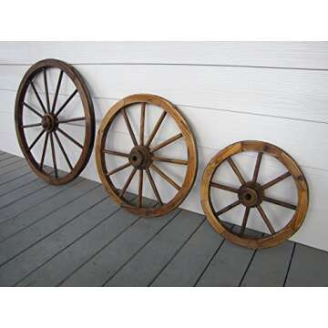 Leigh Country TX 93947 18" Wagon Wheel, 18 Inches, Walnut Finish