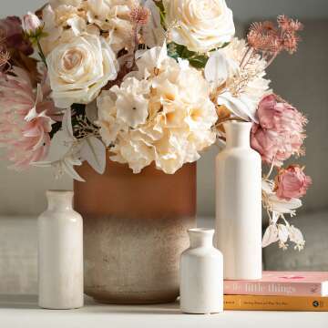 Sullivans White Ceramic Vase Set - Farmhouse Decor