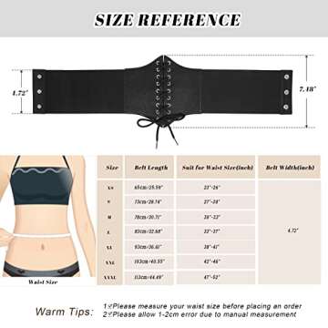 JASGOOD Women’s Elastic Costume Waist Belt Lace-up Tied Waspie Corset Belts for Women