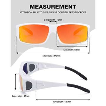 FIMILU 2 Pack Fit Over Sunglasses for Men Women, Polarized UV400 Protection Wrap Around Sunglasses