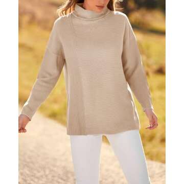 BTFBM Women Cozy Long Sleeve Mock Neck Fashion Sweaters Soft Solid Color Ribbed Knit Casual Fall Winter Pullover Sweater