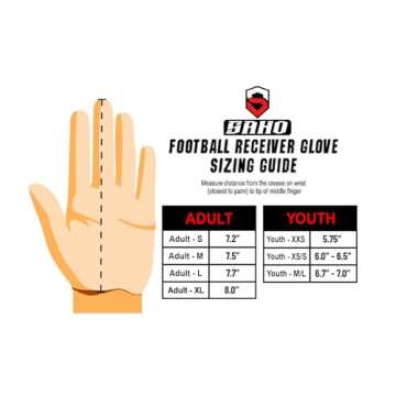 Villian Football Gloves - Tacky Grip Skin Tight Enhanced Performance Football Gloves - Pro Elite Super Sticky Receiver American Football Gloves - Adult & Youth Sizes (Youth - XXS)