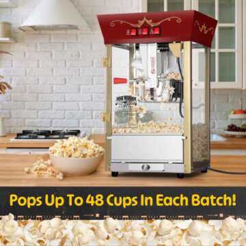 Great Northern Popcorn Matinee Popcorn Machines, Red